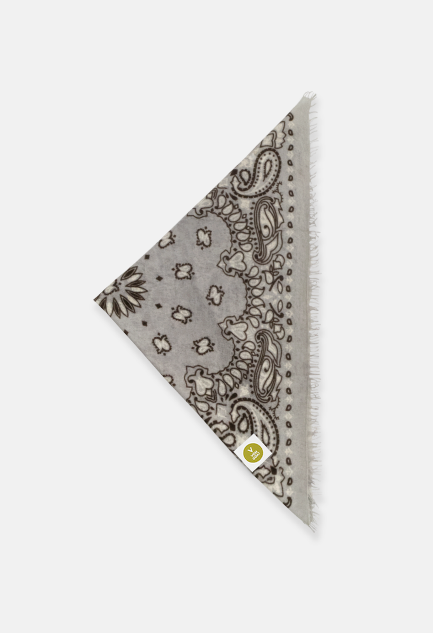 Cashmere Bandana Dreieckstuch Paisley L in Hellblau und Weiss für Frauen von V VON GOAT Trend Bandana grosses Tuch aus 100 Prozent Kaschmir handgefertigt in Nepal