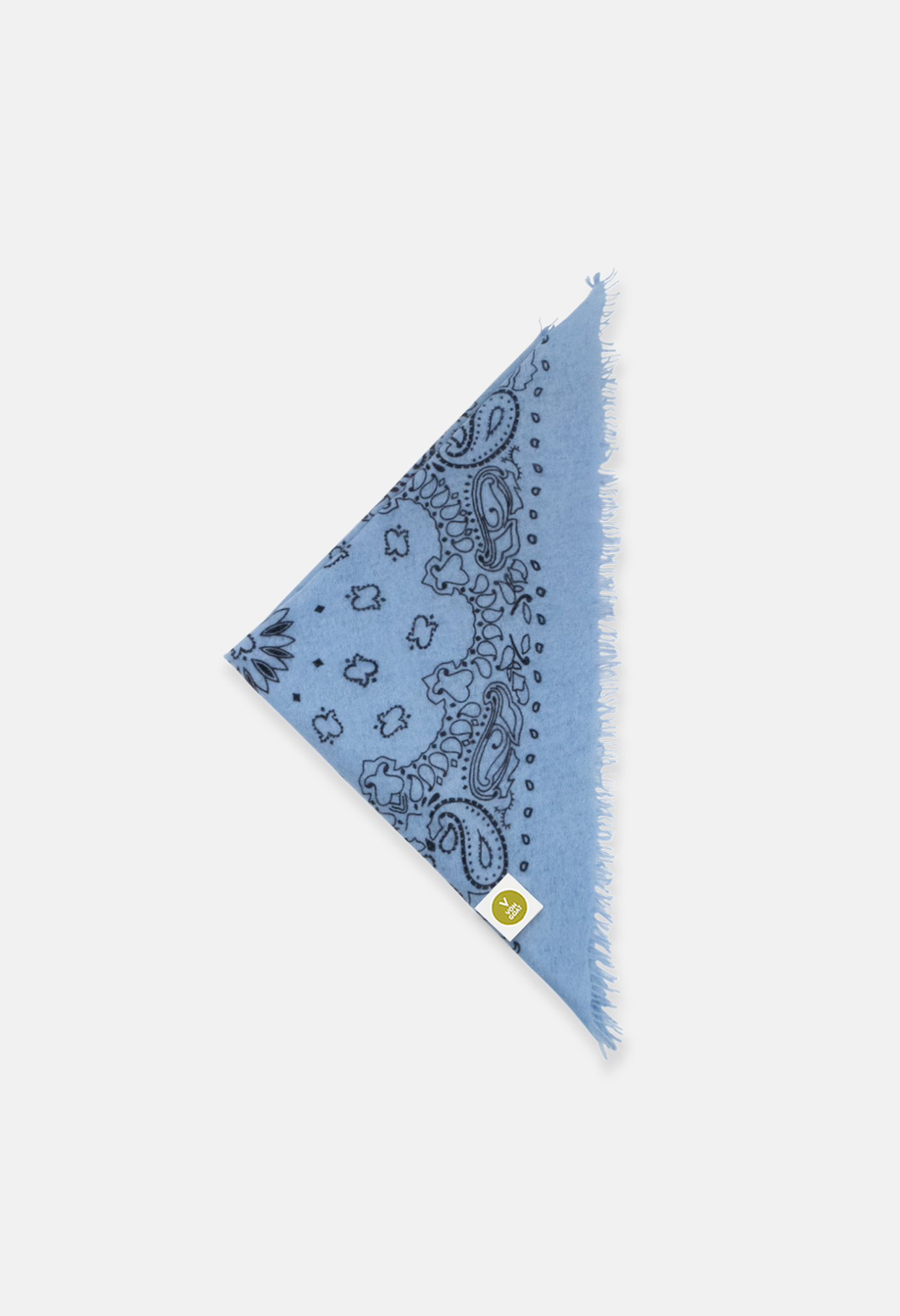 Cashmere Bandana Dreieckstuch Paisley R in Hellblau und Blau für Frauen von V VON GOAT Trend Bandana aus 100 Prozent Kaschmir handgefertigt in Nepal