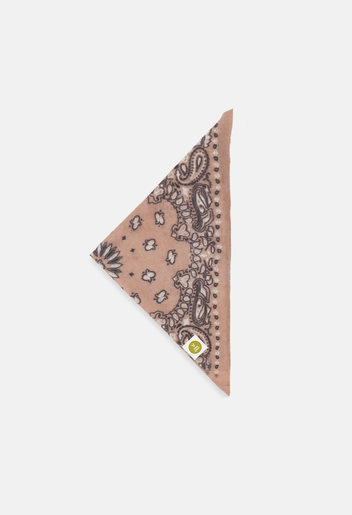 Cashmere Bandana Dreieckstuch Paisley W in Beige und Schwarz für Frauen von V VON GOAT aktuell im Trend aus 100 Prozent Kaschmir handgefertigt in Nepal