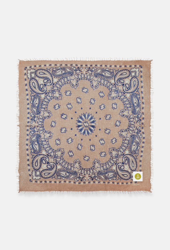 Cashmere Bandana Tuch Paisley H in Blau und Braun von V VON GOAT ideales Kaschmir Geschenk grosses Kaschmir Tuch Paisley Muster für Frauen handgefertigt