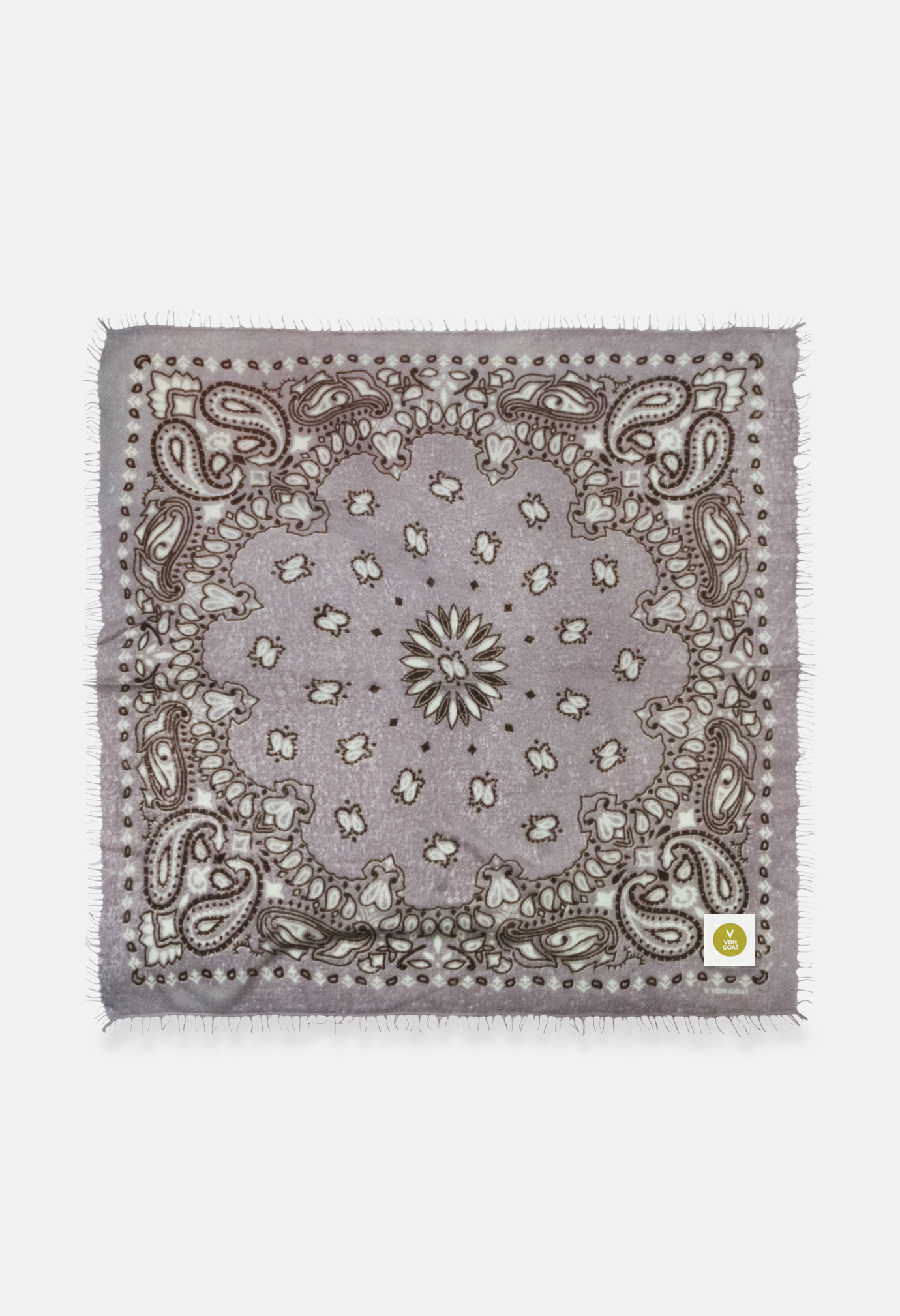 Cashmere Bandana Tuch Paisley M in Lila und Weiss von V VON GOAT ideales Kaschmir Geschenk grosses Kaschmir Tuch Paisley Muster für Frauen handgefertigt