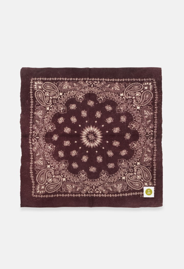 Cashmere Bandana Tuch Paisley O in Rot und Weiss von V VON GOAT ideales Kaschmir Geschenk Paisley Muster Kaschmir Tuch für Frauen handgefertigt in Nepal