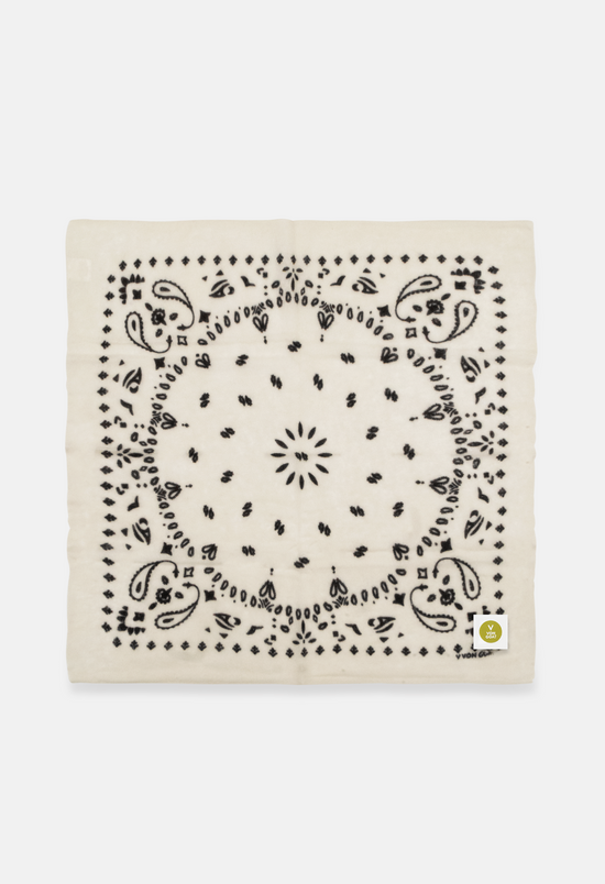Cashmere Bandana Tuch Paisley U in Schwarz und Weiss von V VON GOAT ideales Kaschmir Geschenk Paisley Muster Kaschmir Tuch für Frauen handgefertigt in Nepal