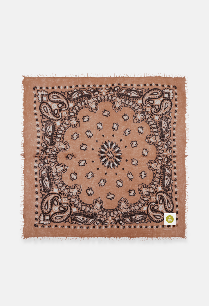 Cashmere Bandana Tuch Paisley W in Braun und Taupe von V VON GOAT ideales Kaschmir Geschenk grosses Kaschmir Tuch Paisley Muster für Frauen handgefertigt