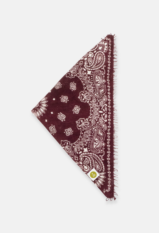 Cashmere Bandana Dreieckstuch Paisley O in Braun und Weiss für Frauen von V VON GOAT Trend Accessoire grosses Tuch aus 100 Prozent Kaschmir handgefertigt in Nepal