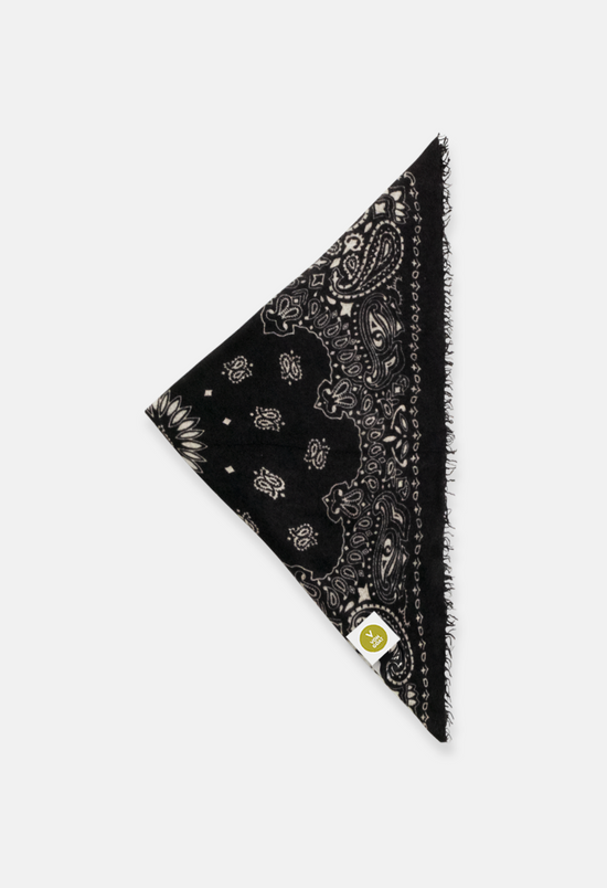 Cashmere Bandana Dreieckstuch Paisley V in Weiss und Schwarz für Frauen von V VON GOAT aktuell im Trend grosses Tuch aus 100 Prozent Kaschmir handgefertigt in Nepal