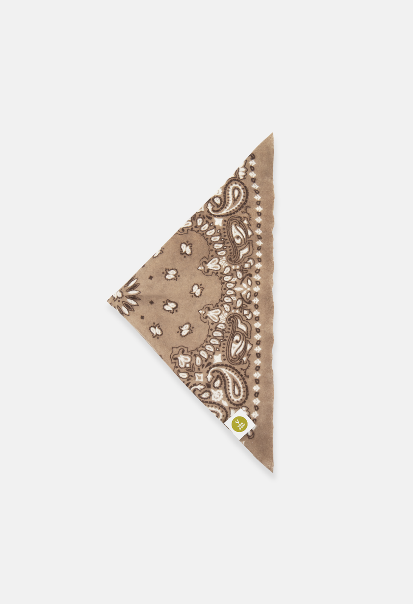 Cashmere Dreieckstuch Bandana Paisley A in Braun und Beige für Frauen von V VON GOAT aktuell im Trend aus 100 Prozent Kaschmir handgefertigt in Nepal