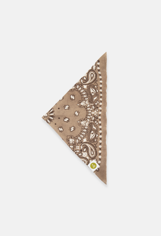 Cashmere Dreieckstuch Bandana Paisley A in Braun und Beige für Frauen von V VON GOAT aktuell im Trend aus 100 Prozent Kaschmir handgefertigt in Nepal