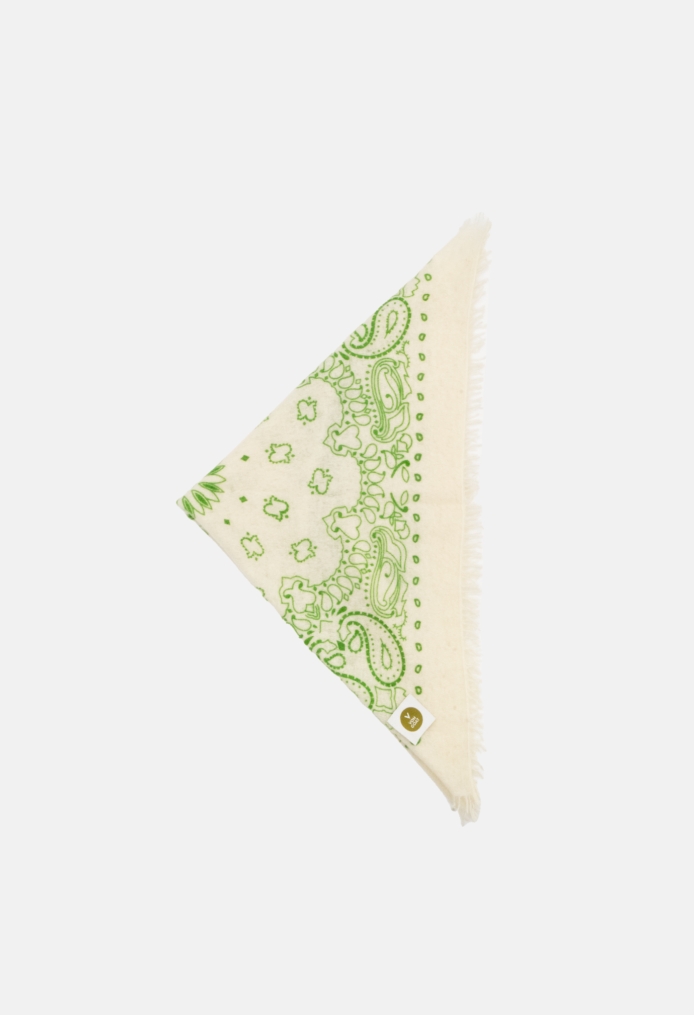 Cashmere Dreieckstuch Bandana Paisley AG in Beige und Gruen für Frauen von V VON GOAT Trend Accessoire aus 100 Prozent Kaschmir handgefertigt in Nepal