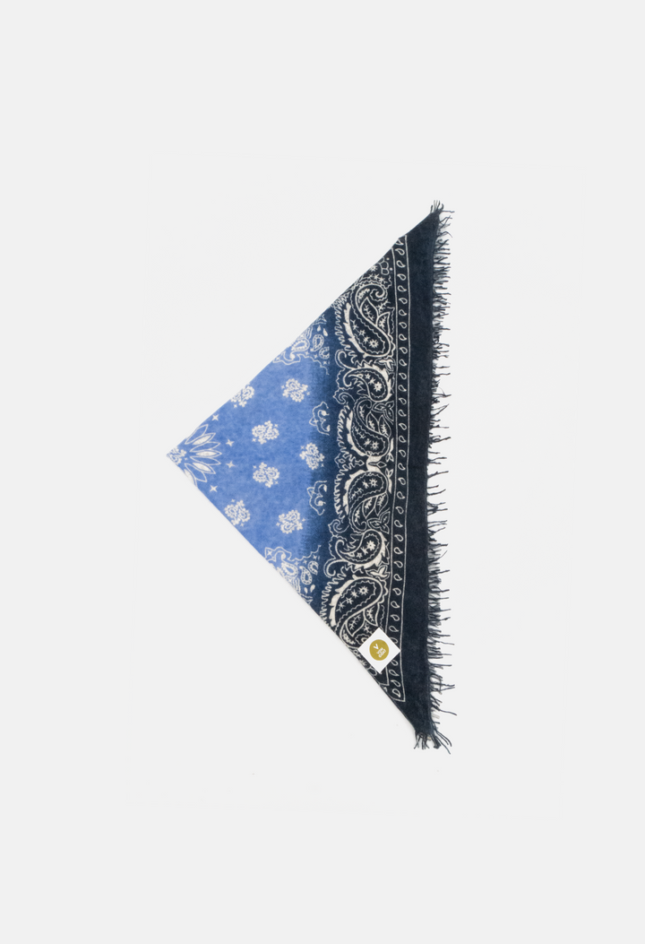 Cashmere Dreieckstuch Bandana Paisley AK in Blau und Hellblau für Frauen von V VON GOAT Trend Bandana aus 100 Prozent Kaschmir handgefertigt in Nepal