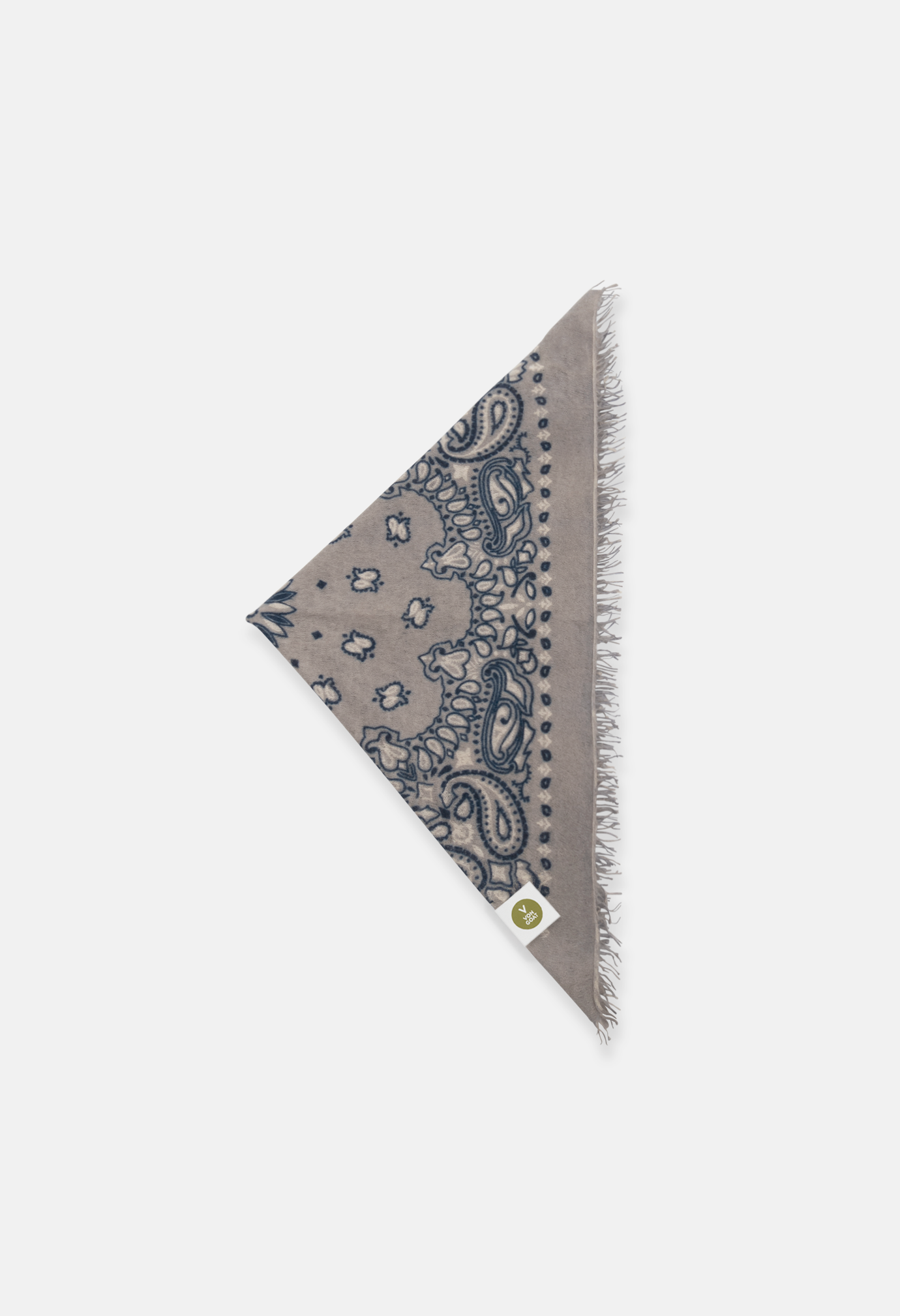 Cashmere Dreieckstuch Bandana Paisley I in Blau und Grau für Frauen von V VON GOAT Trend Bandana aus 100 Prozent Kaschmir handgefertigt in Nepal
