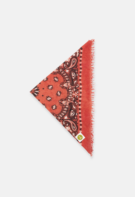 Cashmere Dreieckstuch Bandana Paisley J in Rot und Schwarz für Frauen von V VON GOAT Trend Accessoire aus 100 Prozent Kaschmir handgefertigt in Nepal