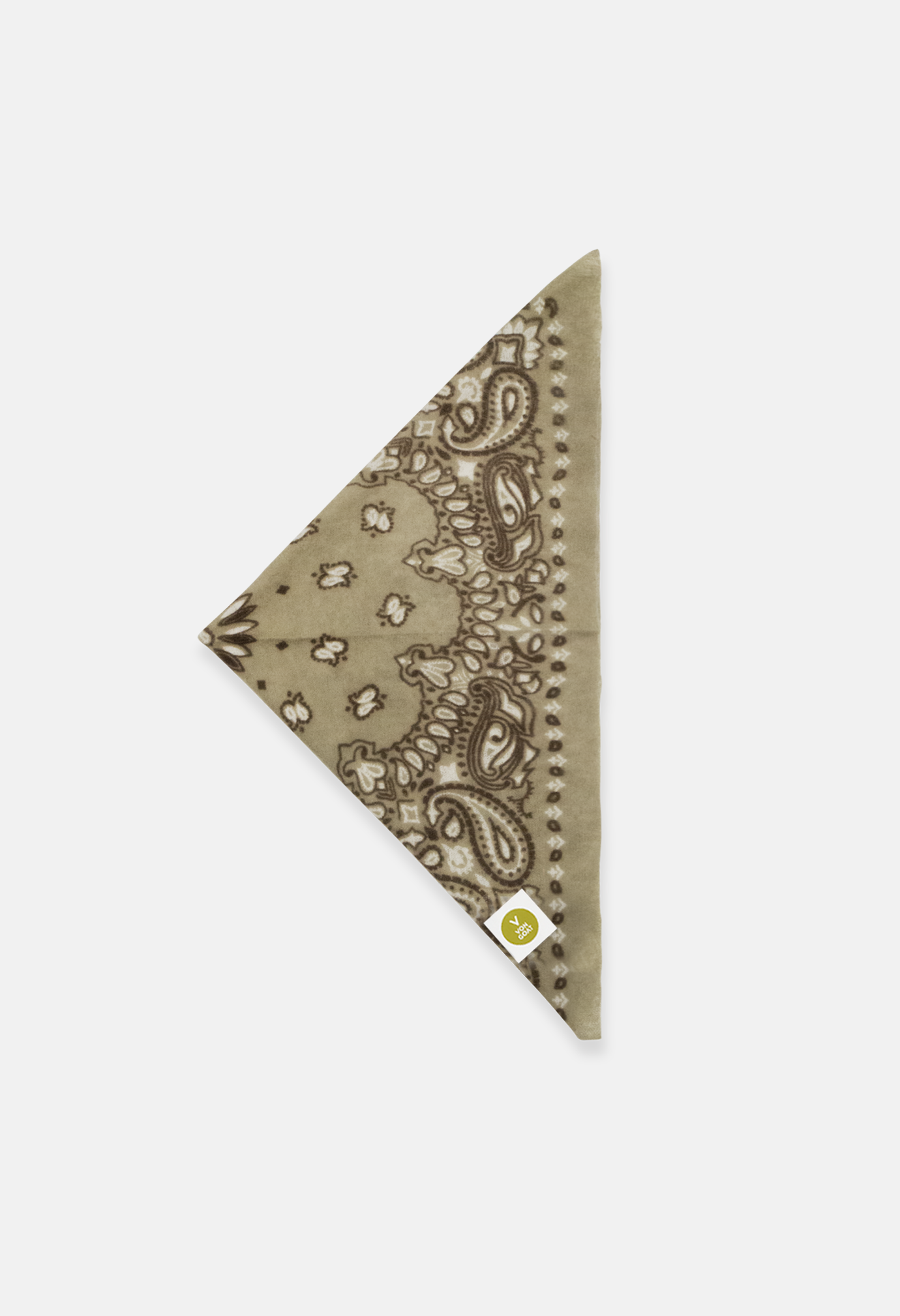 Cashmere Dreieckstuch Bandana Paisley K in Weiss und Gruen für Frauen von V VON GOAT aktuell im Trend aus 100 Prozent Kaschmir handgefertigt in Nepal