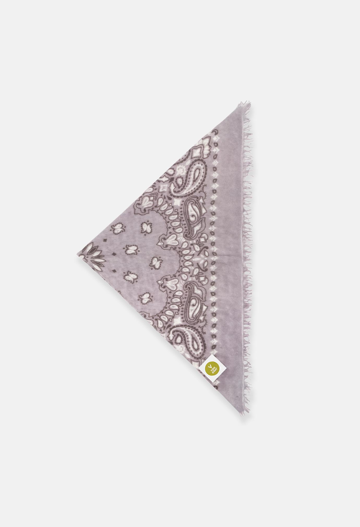 Cashmere Dreieckstuch Bandana Paisley M in Weiss und Lila für Frauen von V VON GOAT Trend Bandana aus 100 Prozent Kaschmir handgefertigt in Nepal