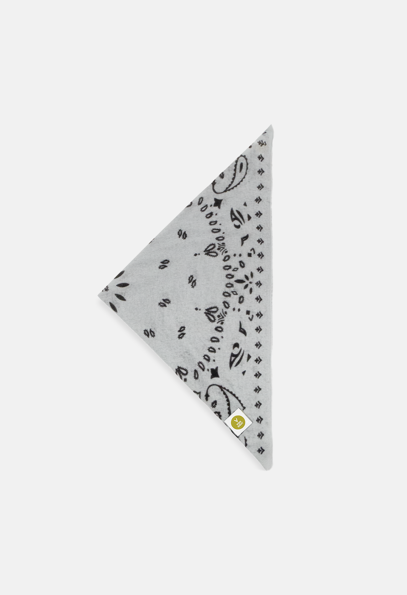 Cashmere Dreieckstuch Bandana Paisley P in Grau und Weiss für Frauen von V VON GOAT aktuell im Trend aus 100 Prozent Kaschmir handgefertigt in Nepal