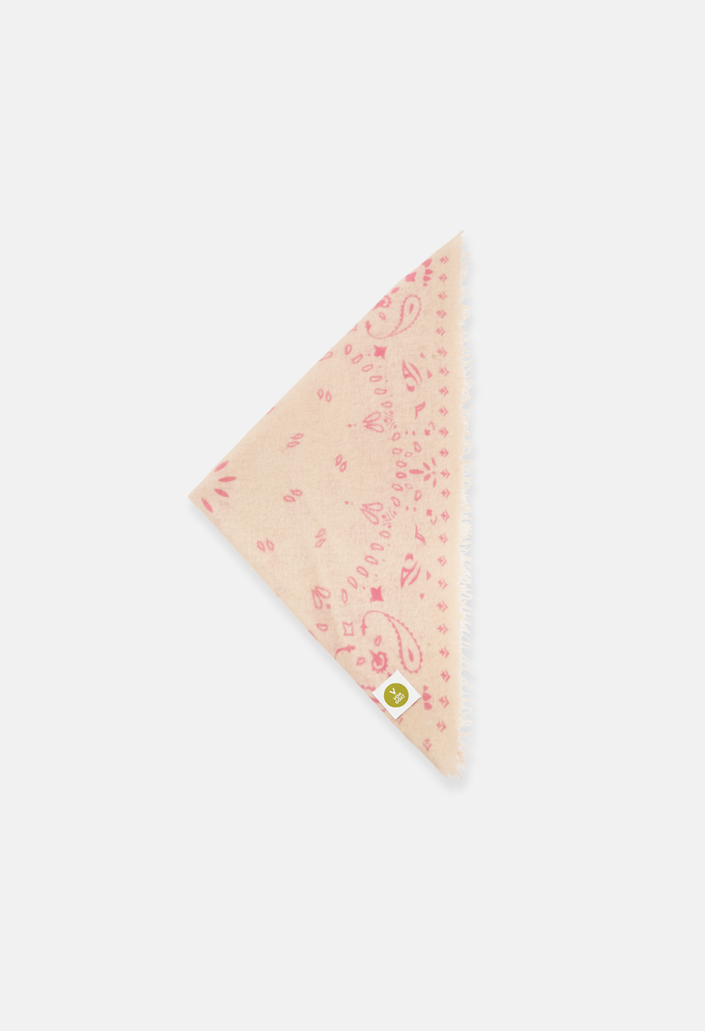 Cashmere Dreieckstuch Bandana Paisley Q in Beige und Rosa für Frauen von V VON GOAT aktuell im Trend aus 100 Prozent Kaschmir handgefertigt in Nepal