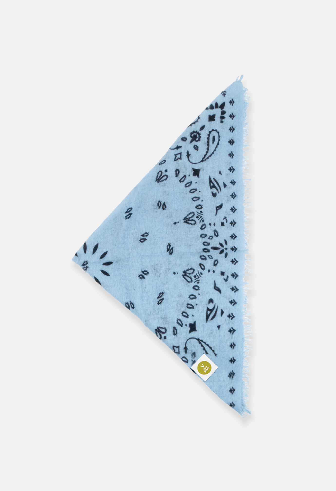 Cashmere Dreieckstuch Bandana Paisley R in Blau und Hellblau für Frauen von V VON GOAT aktuell im Trend grosses Tuch aus 100 Prozent Kaschmir handgefertigt in Nepal