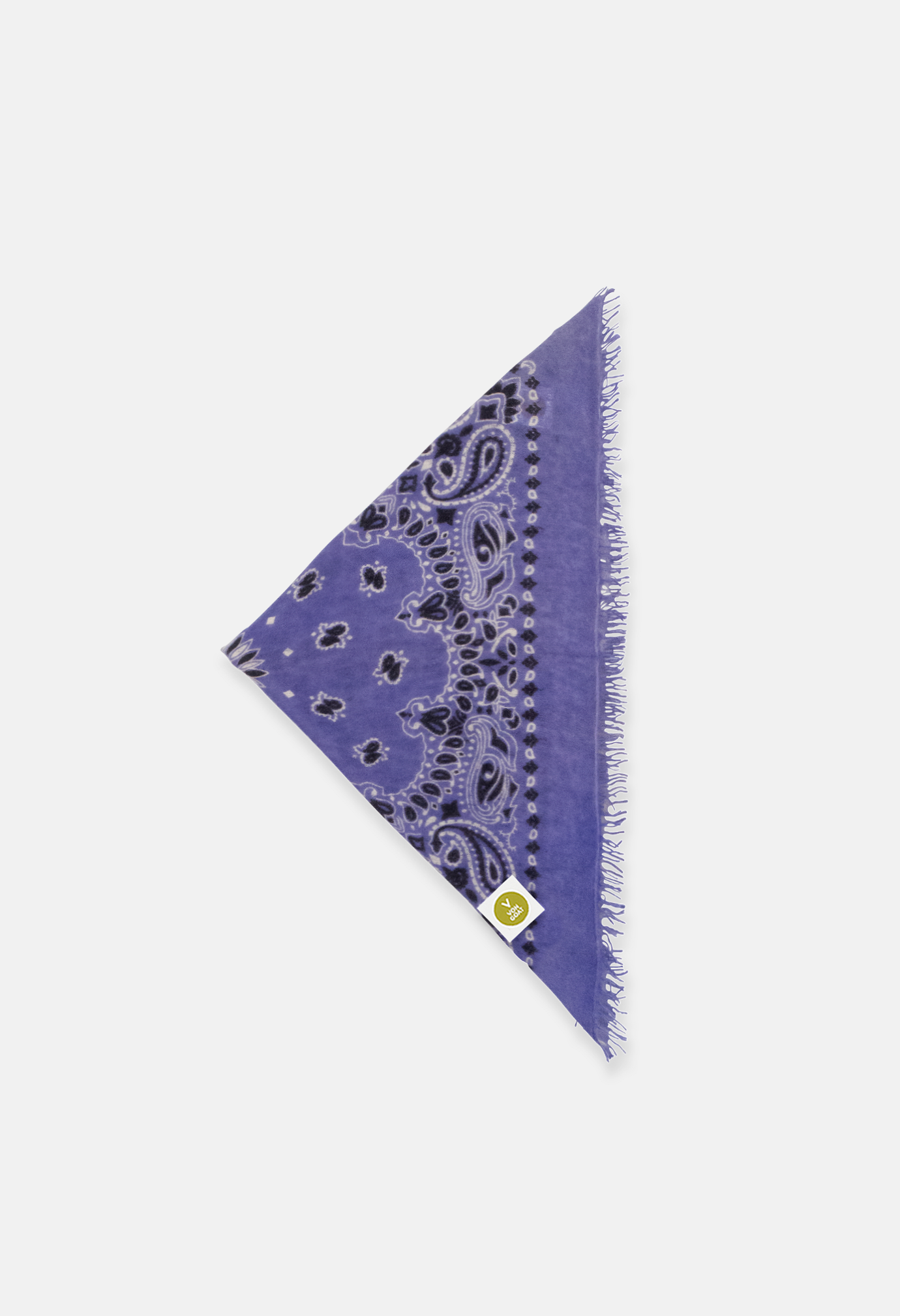 Cashmere Dreieckstuch Bandana Paisley S in Lila und Weiss für Frauen von V VON GOAT aktuell im Trend aus 100 Prozent Kaschmir handgefertigt in Nepal