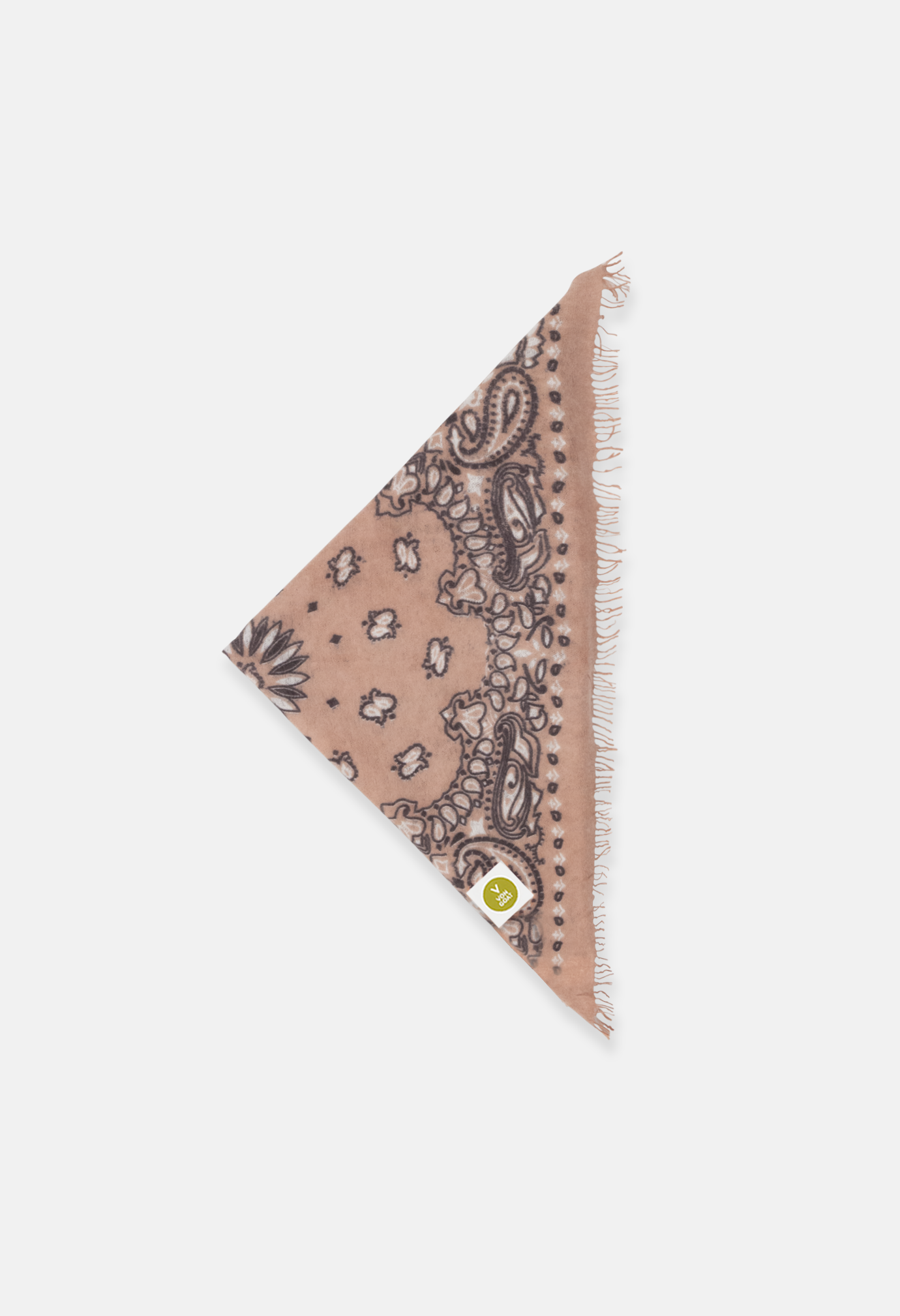 Cashmere Dreieckstuch Bandana Paisley W in Taupe und Braun für Frauen von V VON GOAT Trend Accessoire aus 100 Prozent Kaschmir handgefertigt in Nepal