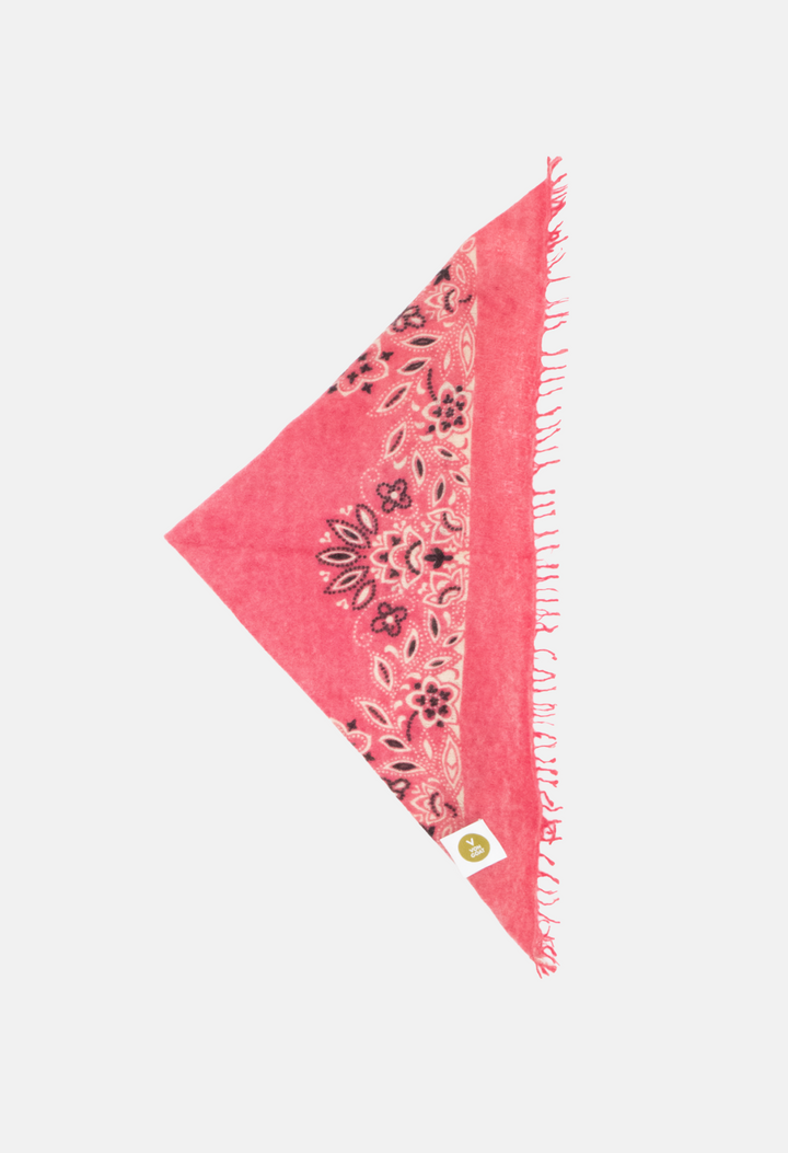 Cashmere Dreieckstuch Bandana Paisley Y in Weiss und Rosa für Frauen von V VON GOAT aktuell im Trend grosses Tuch aus 100 Prozent Kaschmir handgefertigt in Nepal
