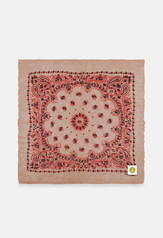 Cashmere Tuch Bandana Paisley T in Rot und Beige von V VON GOAT perfektes Mode Geschenk Paisley Muster Kaschmir Tuch für Frauen handgefertigt in Nepal