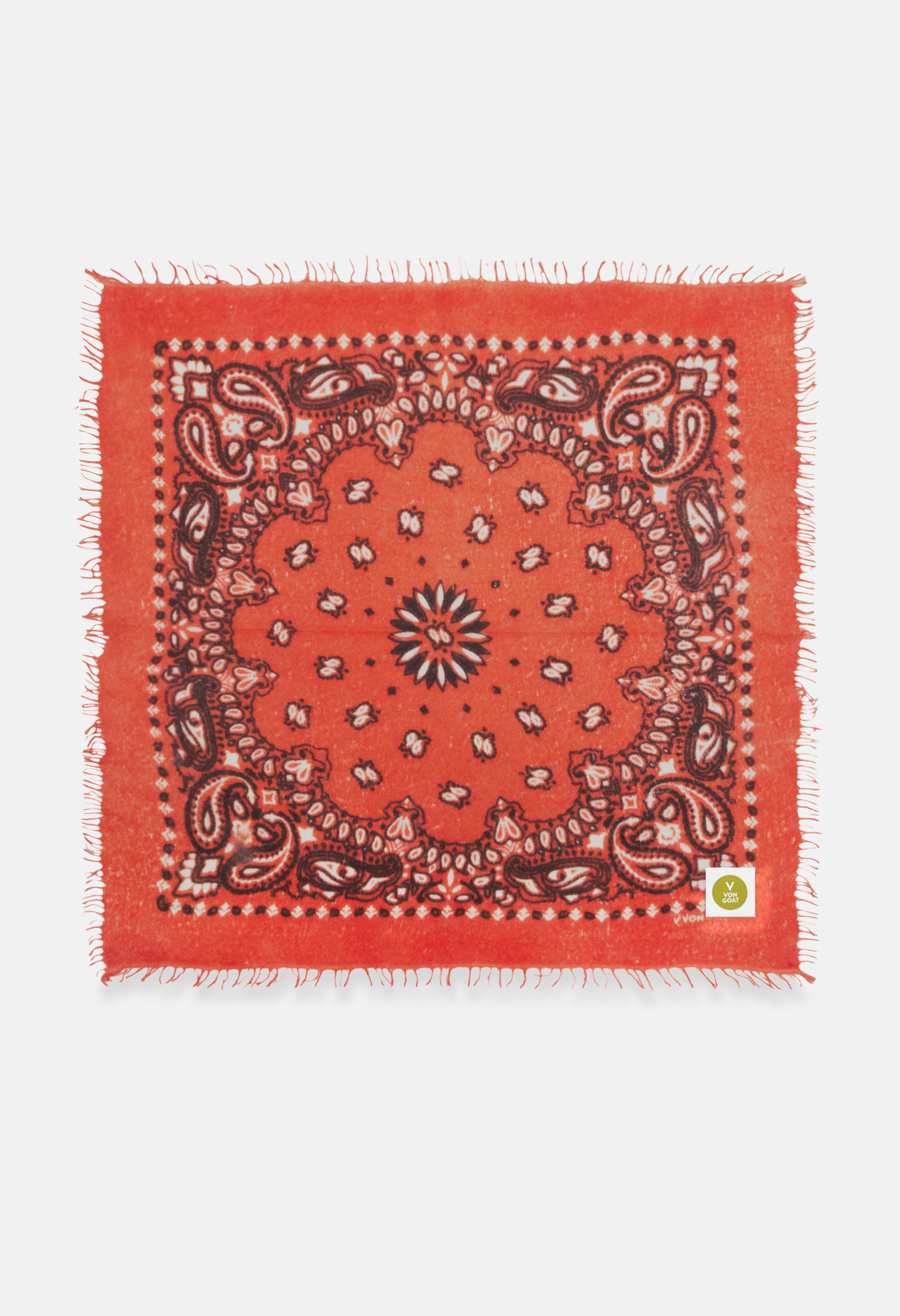 Kaschmir Bandana Dreieckstuch Paisley J in Schwarz und Rot von V VON GOAT ideales Accessoire Paisley Muster Cashmere Tuch für Damen handgefertigt in Nepal