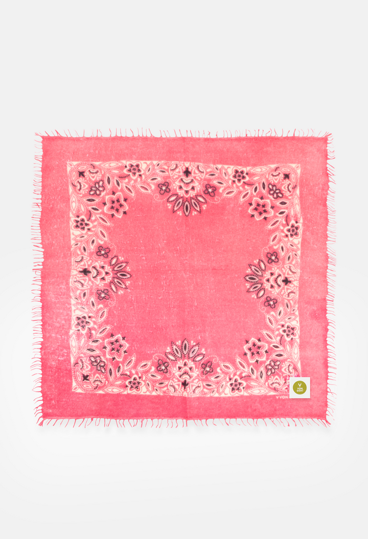 Kaschmir Bandana Dreieckstuch Paisley Y in Rosa und Schwarz von V VON GOAT ideales Accessoire Paisley Muster Cashmere Tuch für Damen handgefertigt in Nepal