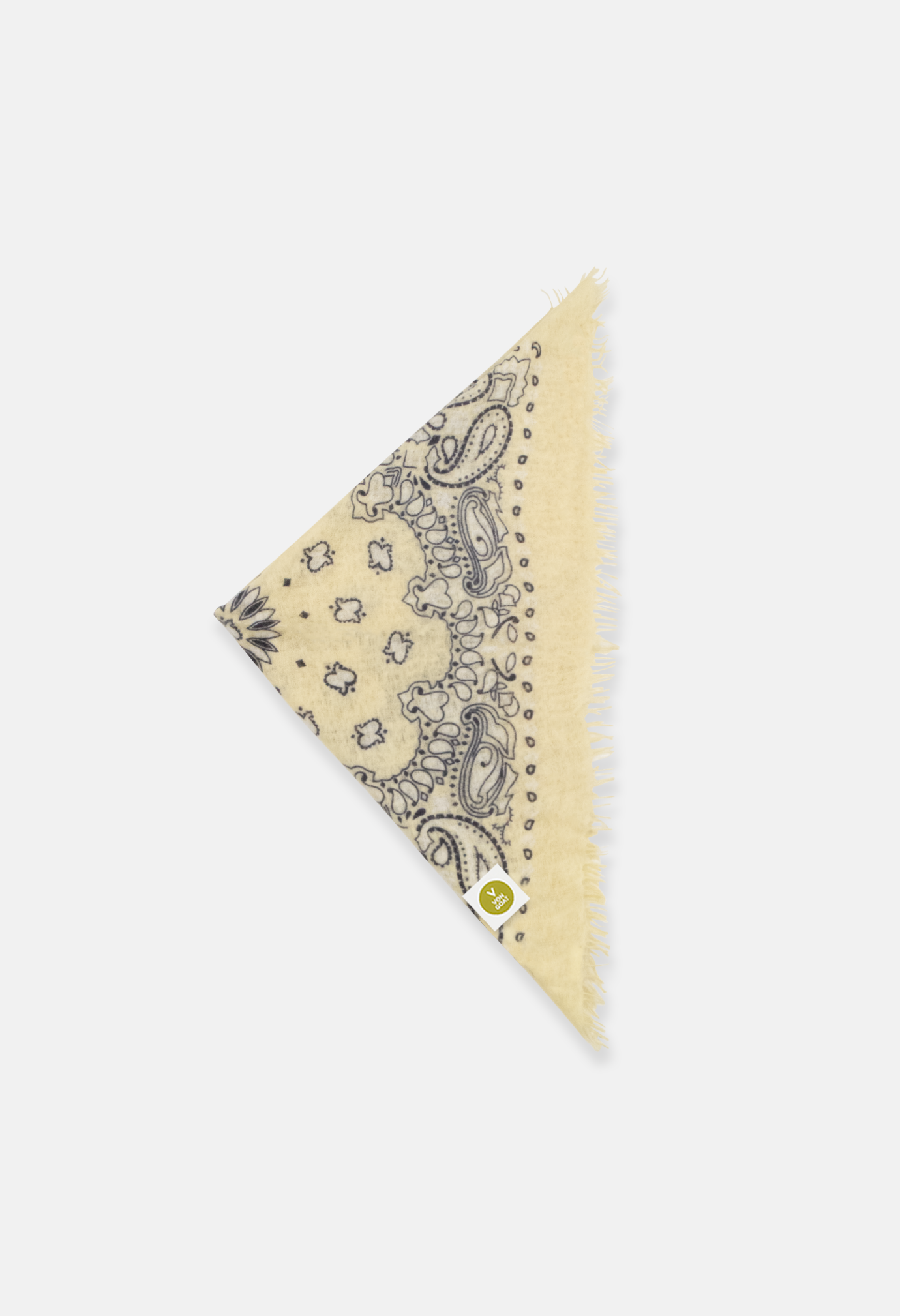Kaschmir Bandana Tuch Paisley AA in Schwarz und Gelb für Damen von V VON GOAT Trend Accessoire aus 100 Prozent Cashmere handgefertigt in Nepal