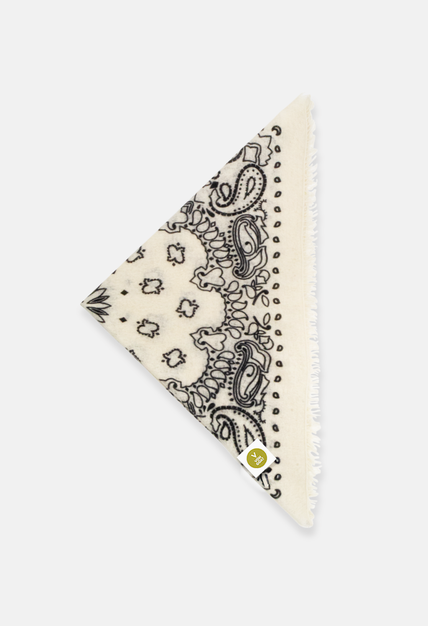 Kaschmir Bandana Tuch Paisley AB in Schwarz und Weiss für Damen von V VON GOAT Trend Accessoire grosses Tuch aus 100 Prozent Cashmere handgefertigt in Nepal