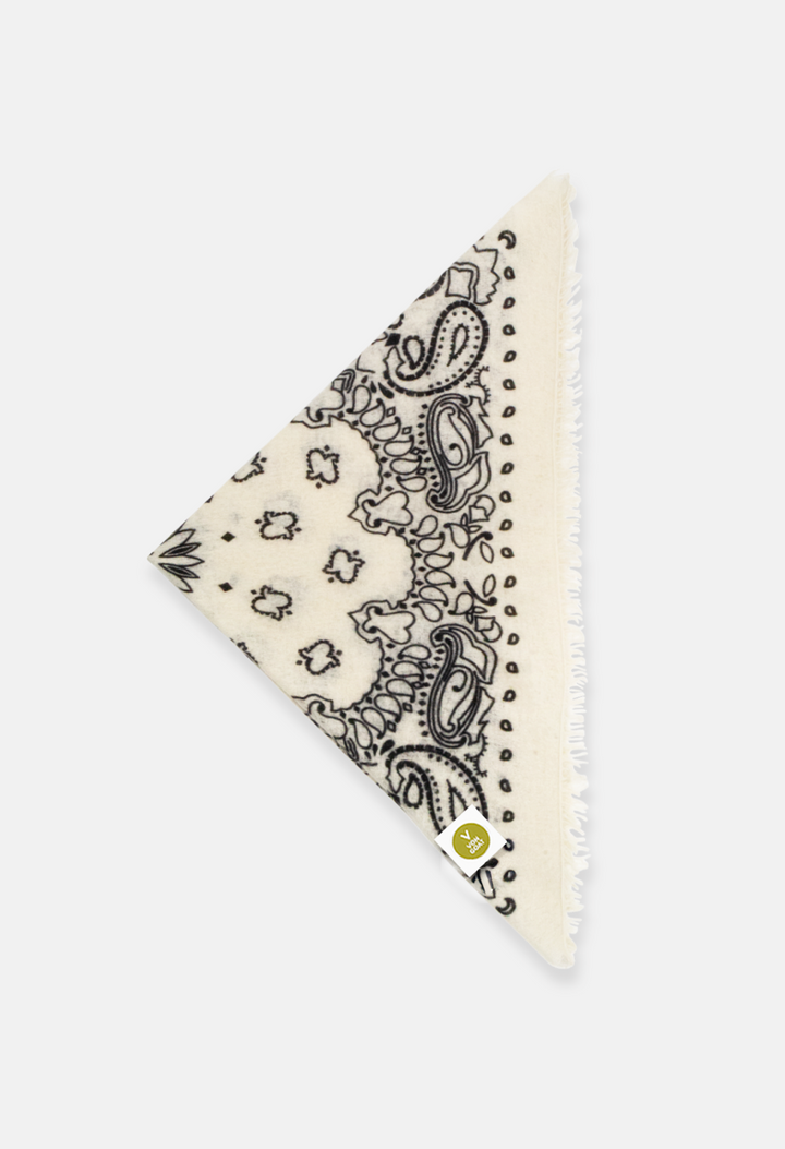 Kaschmir Bandana Tuch Paisley AB in Schwarz und Weiss für Damen von V VON GOAT Trend Accessoire grosses Tuch aus 100 Prozent Cashmere handgefertigt in Nepal