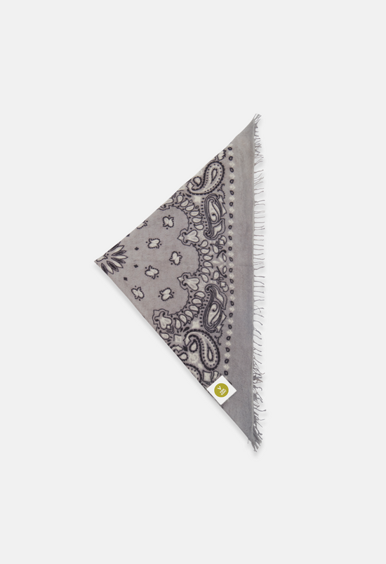 Kaschmir Bandana Tuch Paisley D in Blau und Grau für Damen von V VON GOAT aktuell im Trend aus 100 Prozent Cashmere handgefertigt in Nepal