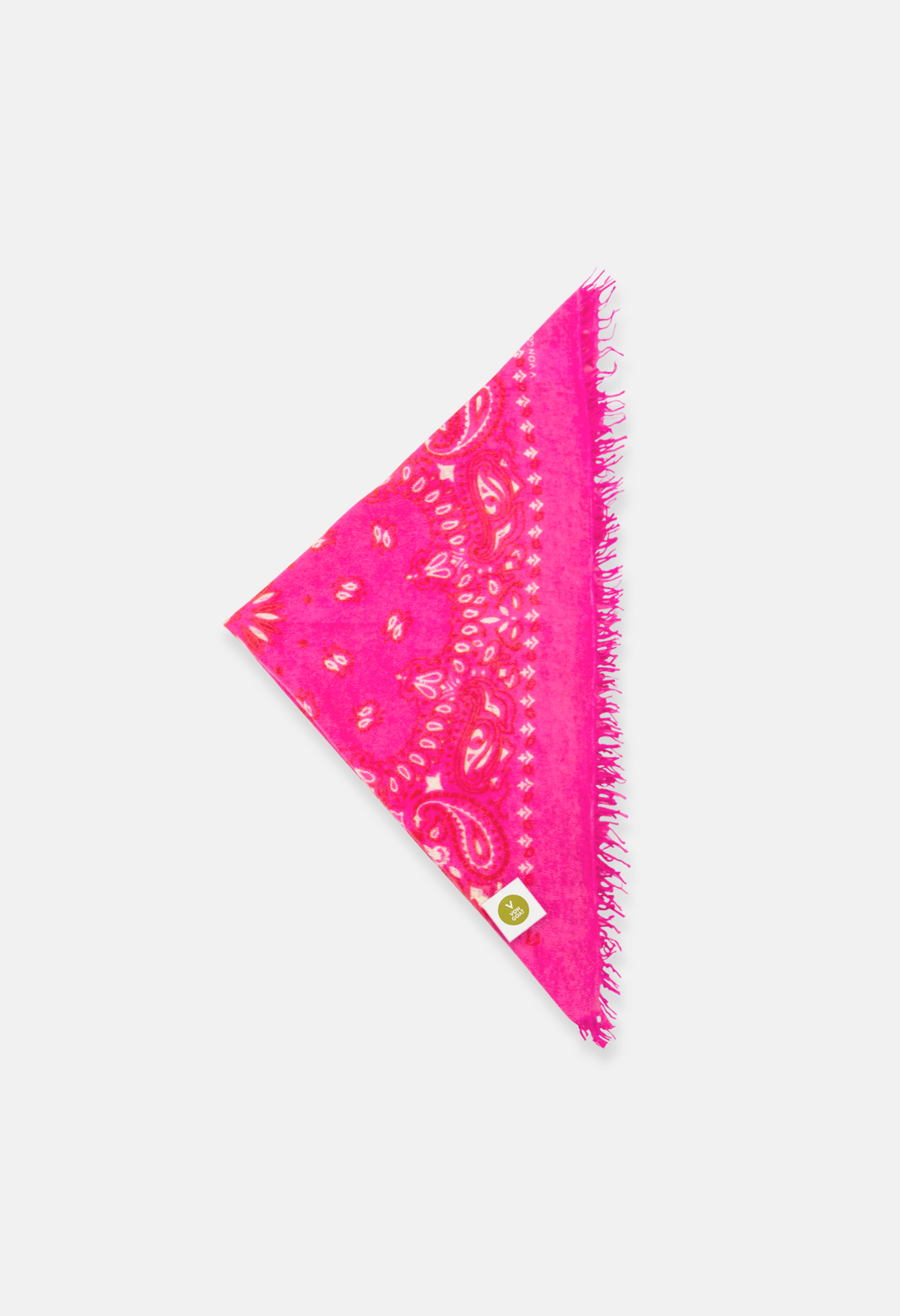 Kaschmir Bandana Tuch Paisley E in Pink und Orange für Damen von V VON GOAT Trend Bandana aus 100 Prozent Cashmere handgefertigt in Nepal