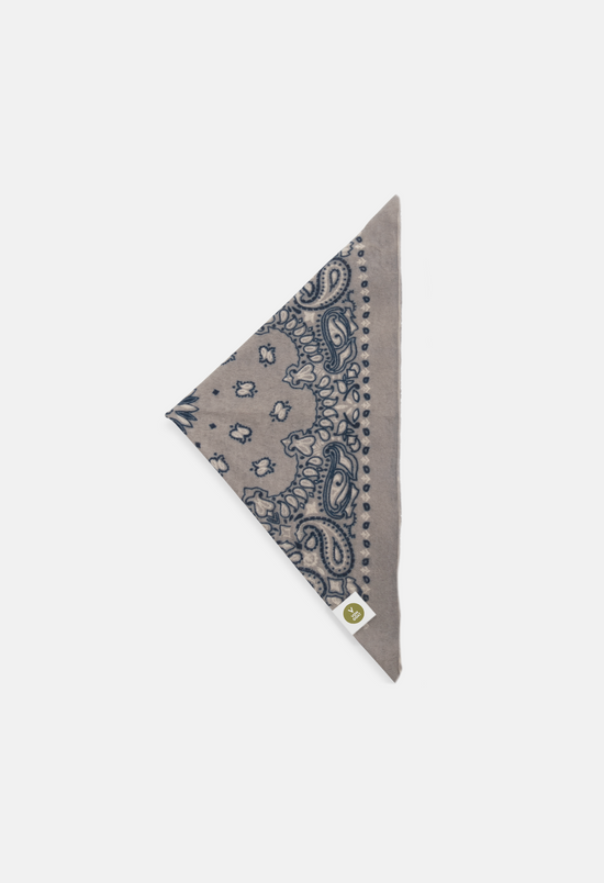 Kaschmir Bandana Tuch Paisley I in Blau und Grau für Damen von V VON GOAT aktuell im Trend aus 100 Prozent Cashmere handgefertigt in Nepal