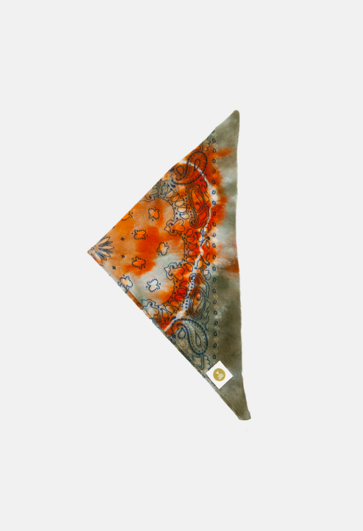Kaschmir Bandana Tuch Paisley Ice Dye B für Frauen von V VON GOAT jedes Stück ein Unikat aus 100 Prozent Cashmere handgefertigt in Nepal