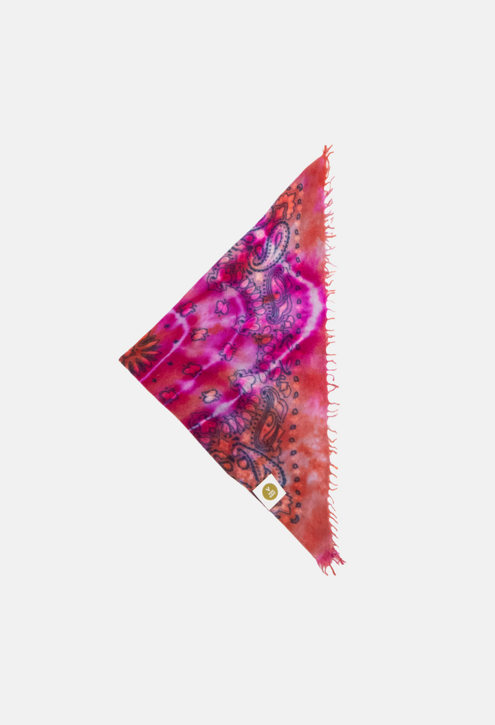 Kaschmir Bandana Tuch Paisley Ice Dye C für Damen von V VON GOAT jedes Stück ein Unikat aus 100 Prozent Cashmere handgefertigt in Nepal