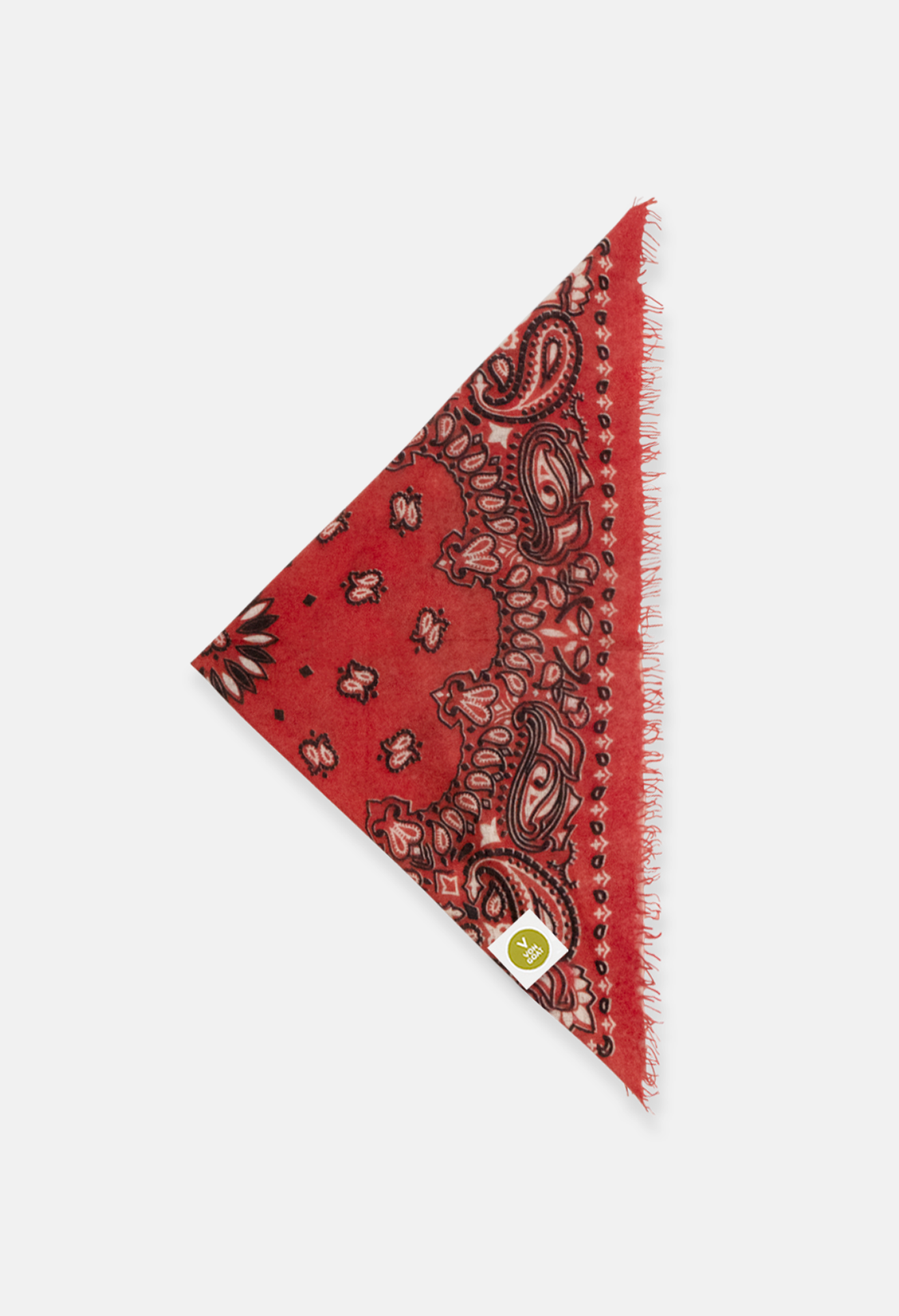 Kaschmir Bandana Tuch Paisley J in Rot und Schwarz für Damen von V VON GOAT Trend Accessoire grosses Tuch aus 100 Prozent Cashmere handgefertigt in Nepal