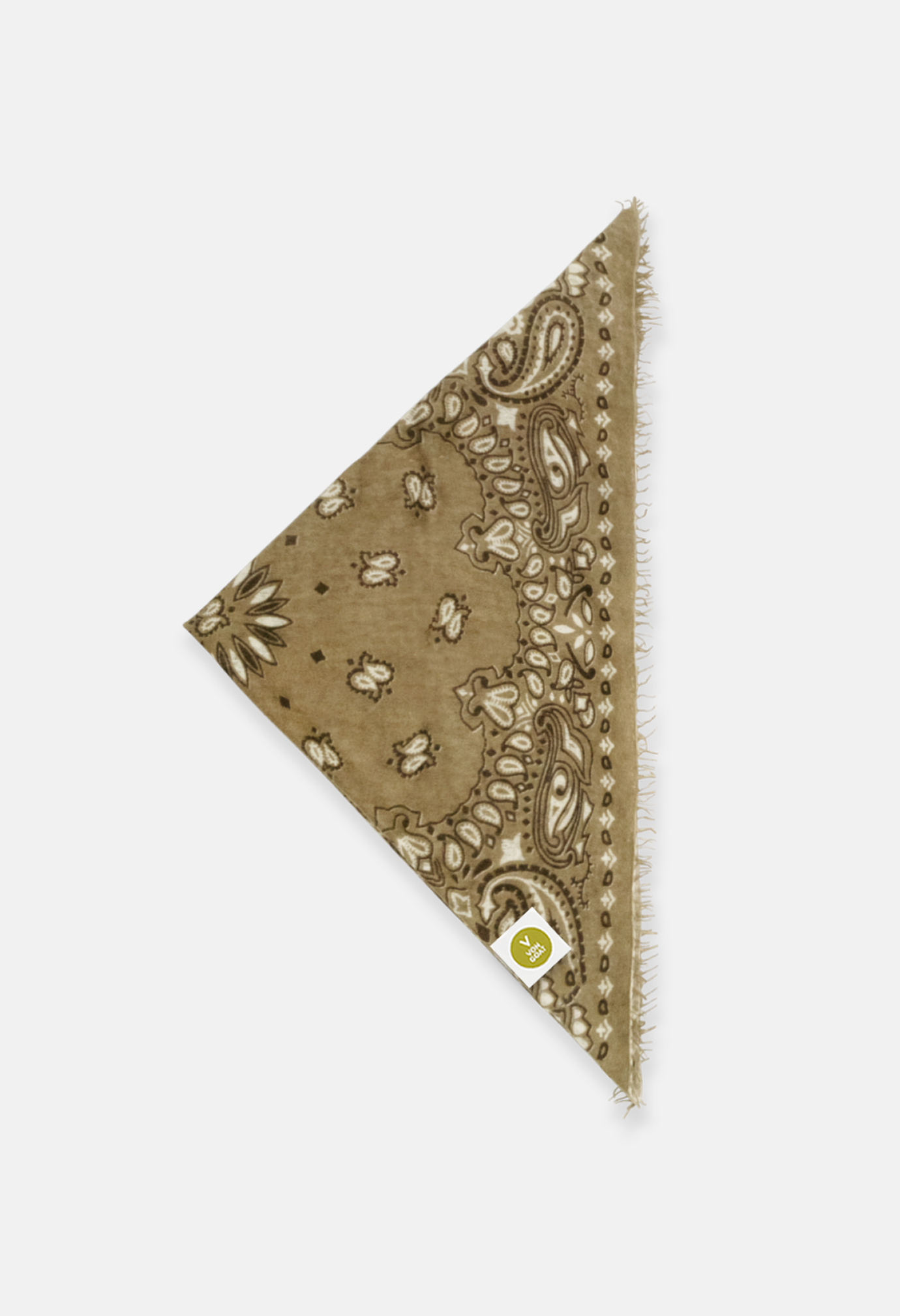 Kaschmir Bandana Tuch Paisley K in Weiss und Gruen für Damen von V VON GOAT aktuell im Trend grosses Tuch aus 100 Prozent Cashmere handgefertigt in Nepal
