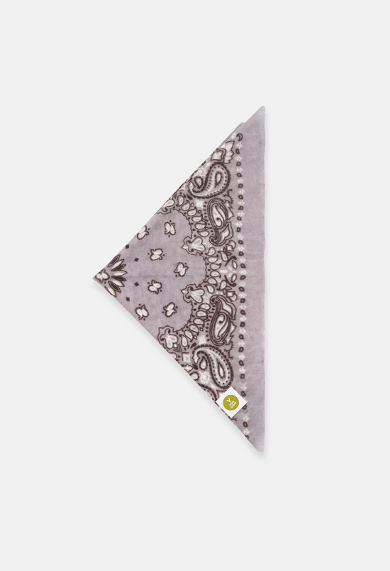 Kaschmir Bandana Tuch Paisley M in Weiss und Lila für Damen von V VON GOAT aktuell im Trend aus 100 Prozent Cashmere handgefertigt in Nepal
