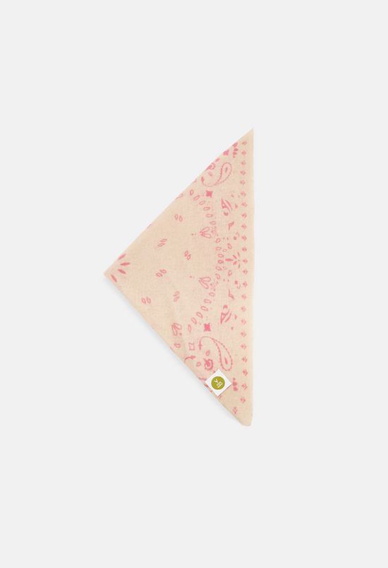 Kaschmir Bandana Tuch Paisley Q in Rosa und Beige für Damen von V VON GOAT Trend Accessoire aus 100 Prozent Cashmere handgefertigt in Nepal