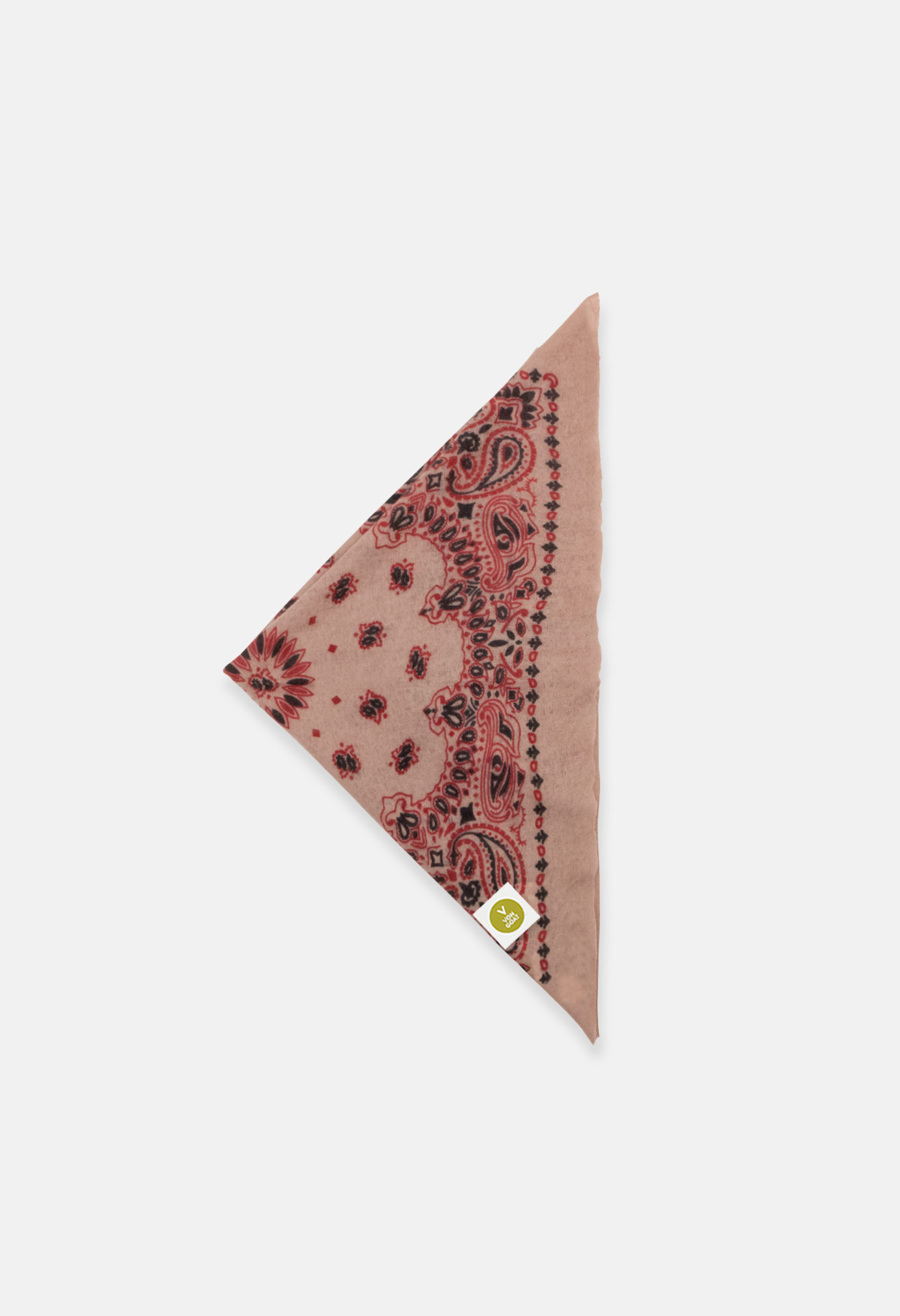 Kaschmir Bandana Tuch Paisley T in Beige und Rot für Damen von V VON GOAT Trend Bandana aus 100 Prozent Cashmere handgefertigt in Nepal