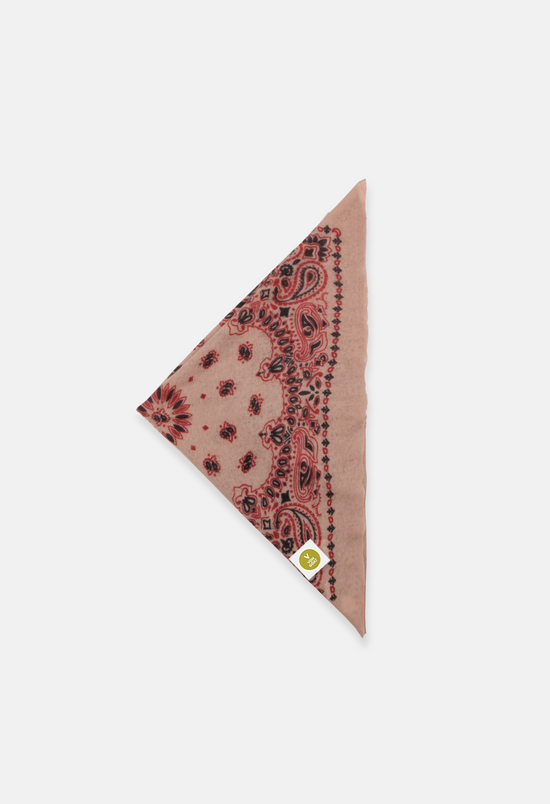 Kaschmir Bandana Tuch Paisley T in Beige und Rot für Damen von V VON GOAT Trend Bandana aus 100 Prozent Cashmere handgefertigt in Nepal