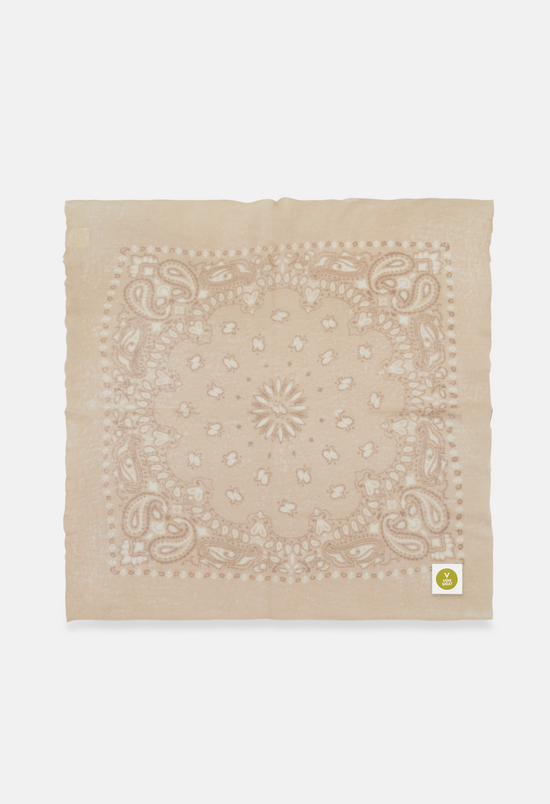 Kaschmir Dreieckstuch Bandana Paisley B in Beige und Braun von V VON GOAT perfektes Geschenk Paisley Muster Cashmere Tuch für Damen handgefertigt in Nepal