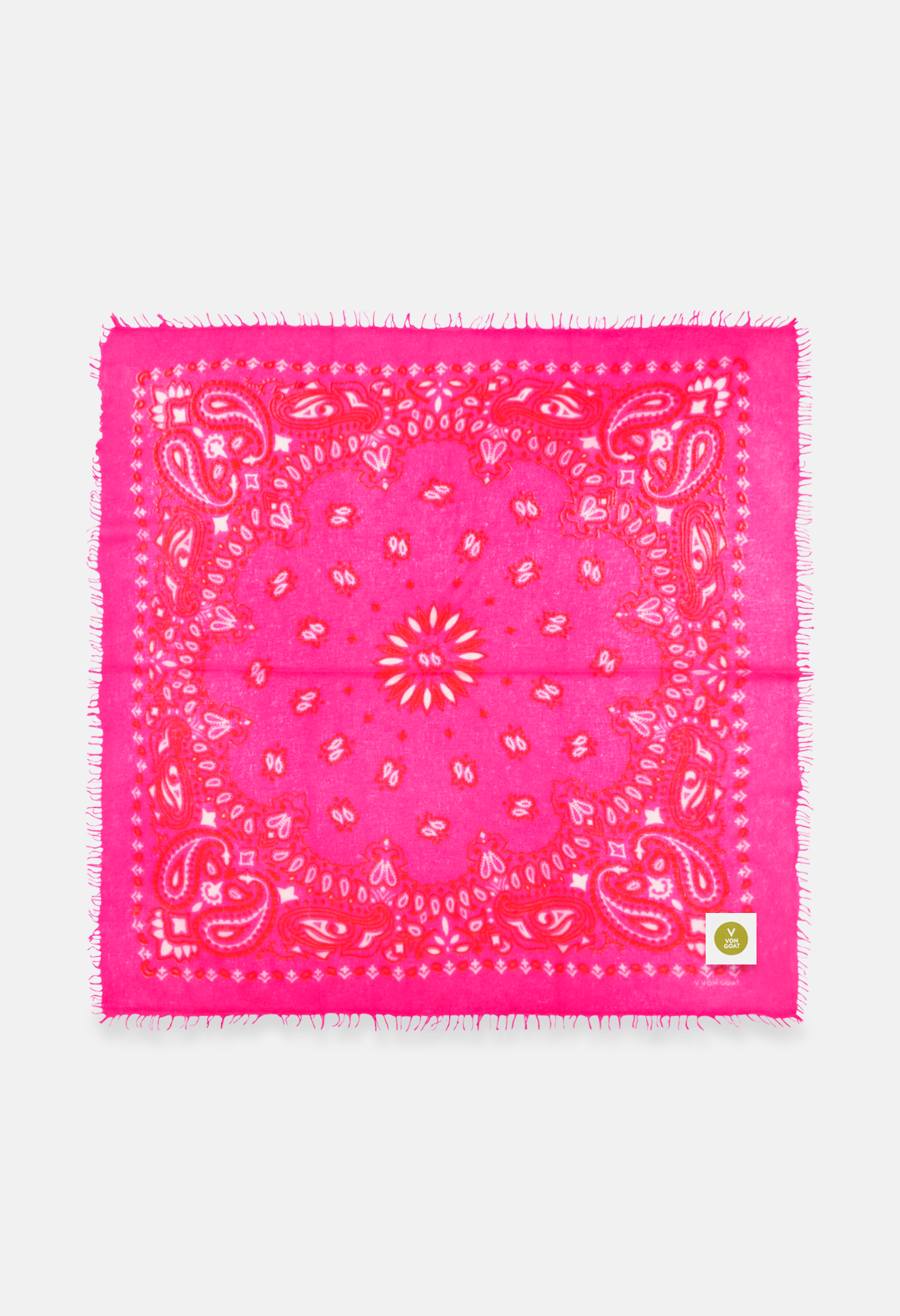 Kaschmir Dreieckstuch Bandana Paisley E in Orange und Pink von V VON GOAT perfektes Geschenk grosses Kaschmir Tuch Paisley Muster für Damen handgefertigt
