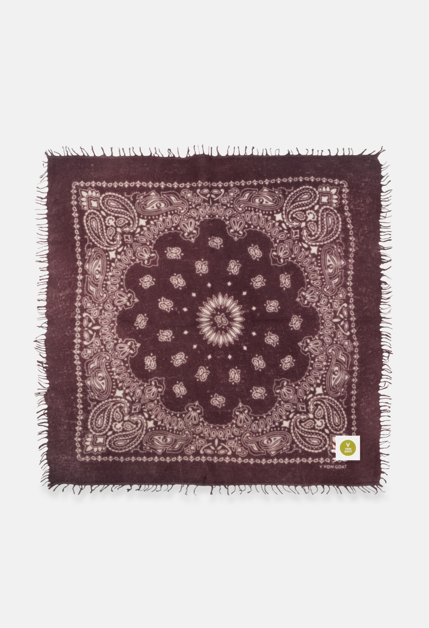 Kaschmir Dreieckstuch Bandana Paisley O in Weiss und Braun von V VON GOAT perfektes Geschenk Paisley Muster Cashmere Tuch für Damen handgefertigt in Nepal