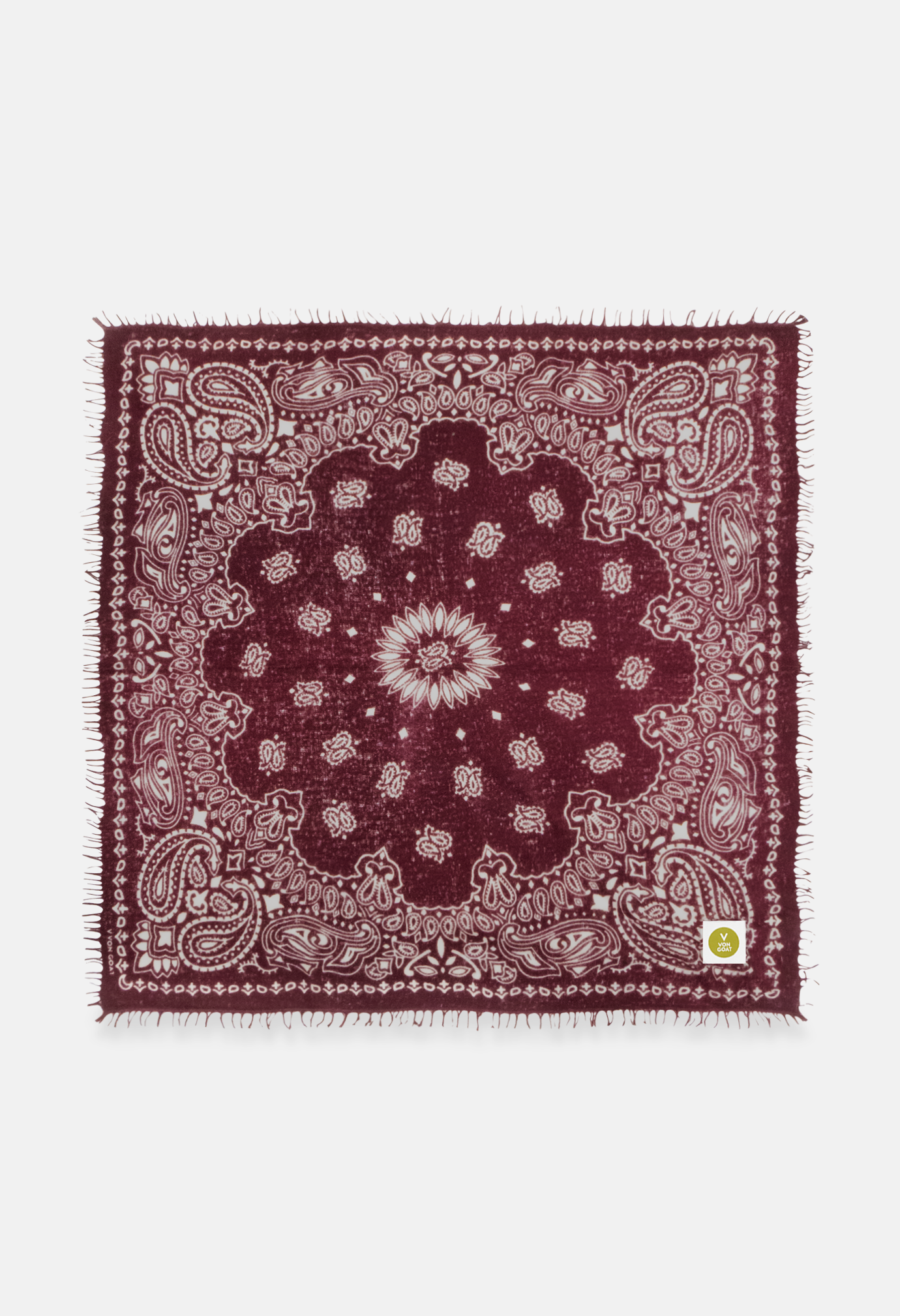 Kaschmir Dreieckstuch Bandana Paisley O in Weiss und Braun von V VON GOAT perfektes Geschenk grosses Kaschmir Tuch Paisley Muster für Damen handgefertigt