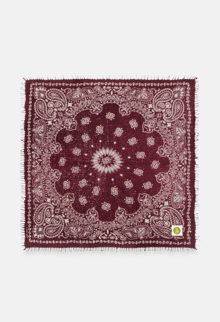 Kaschmir Dreieckstuch Bandana Paisley O in Weiss und Braun von V VON GOAT perfektes Geschenk grosses Kaschmir Tuch Paisley Muster für Damen handgefertigt