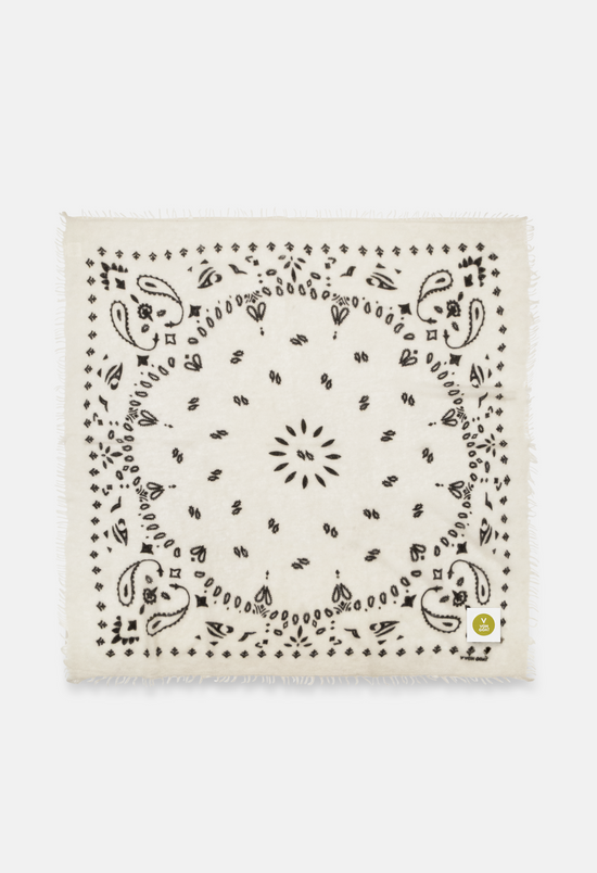 Kaschmir Dreieckstuch Bandana Paisley U in Schwarz und Weiss von V VON GOAT perfektes Geschenk grosses Kaschmir Tuch Paisley Muster für Damen handgefertigt