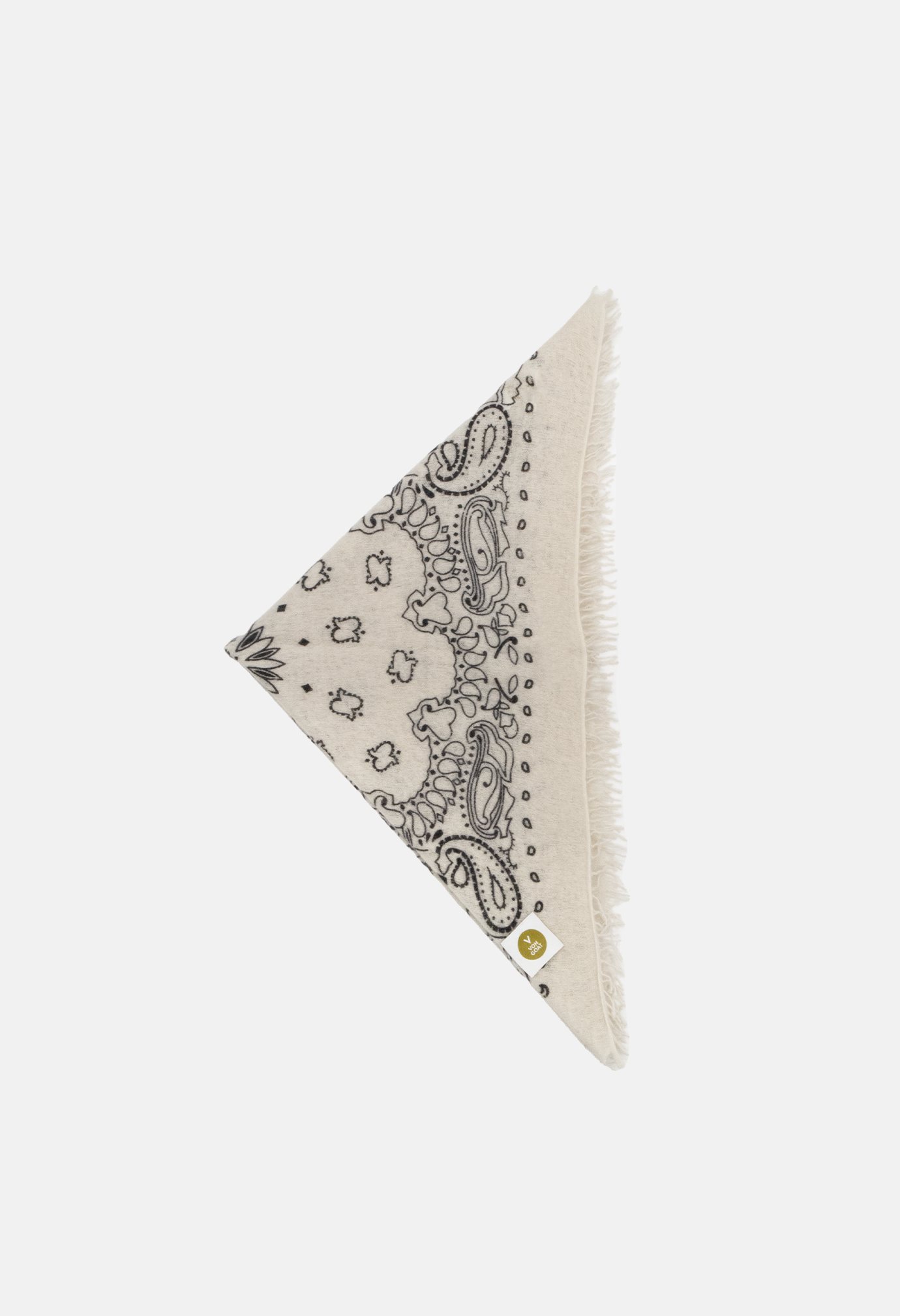 Kaschmir Tuch Bandana Paisley AD in Schwarz und Beige für Damen von V VON GOAT aktuell im Trend aus 100 Prozent Cashmere handgefertigt in Nepal