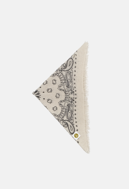 Kaschmir Tuch Bandana Paisley AD in Schwarz und Beige für Damen von V VON GOAT aktuell im Trend aus 100 Prozent Cashmere handgefertigt in Nepal