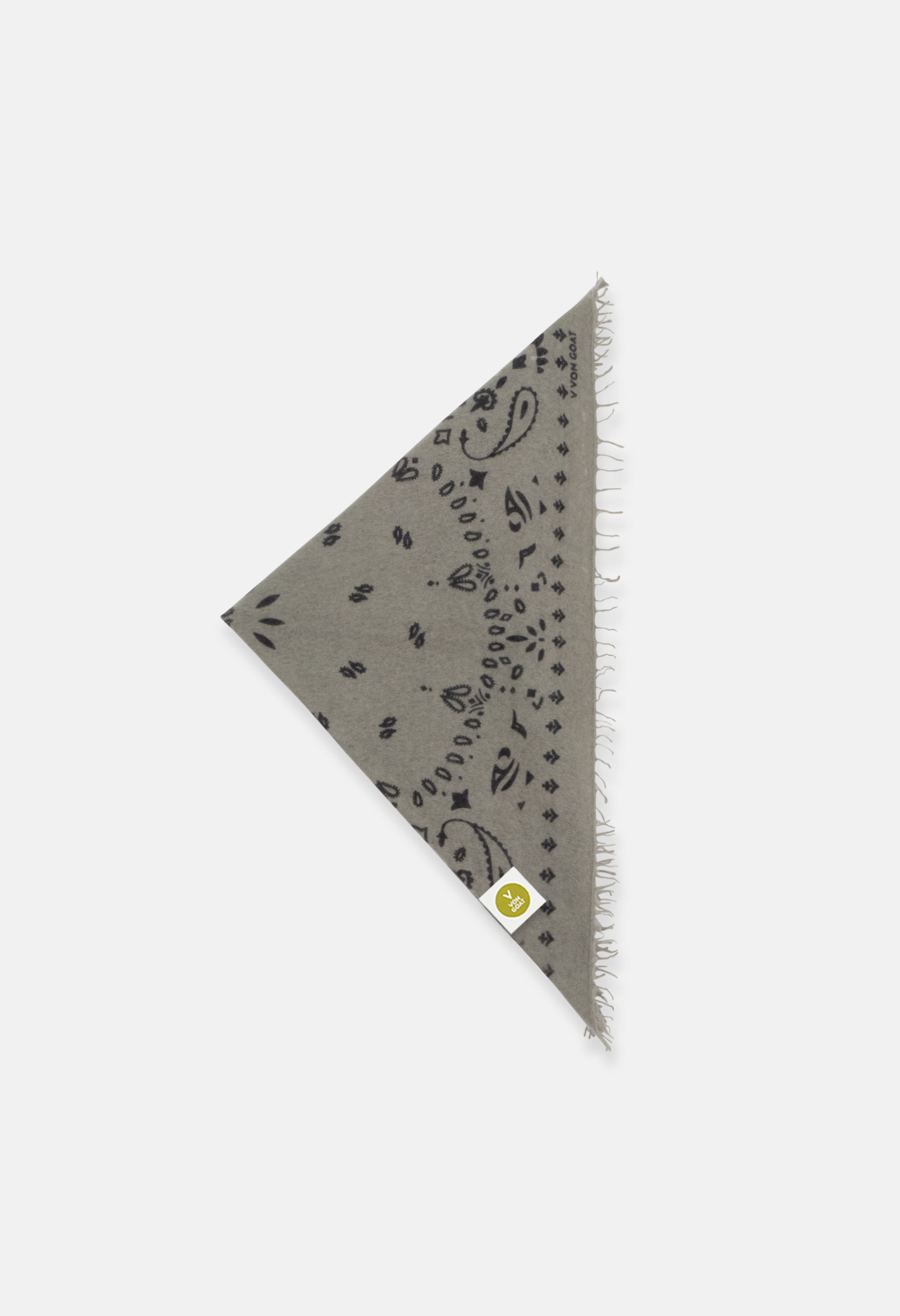 Kaschmir Tuch Bandana Paisley AE in Schwarz und Grau für Damen von V VON GOAT Trend Accessoire aus 100 Prozent Cashmere handgefertigt in Nepal